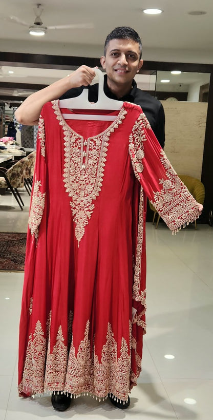 Red Anarkali GTD15705