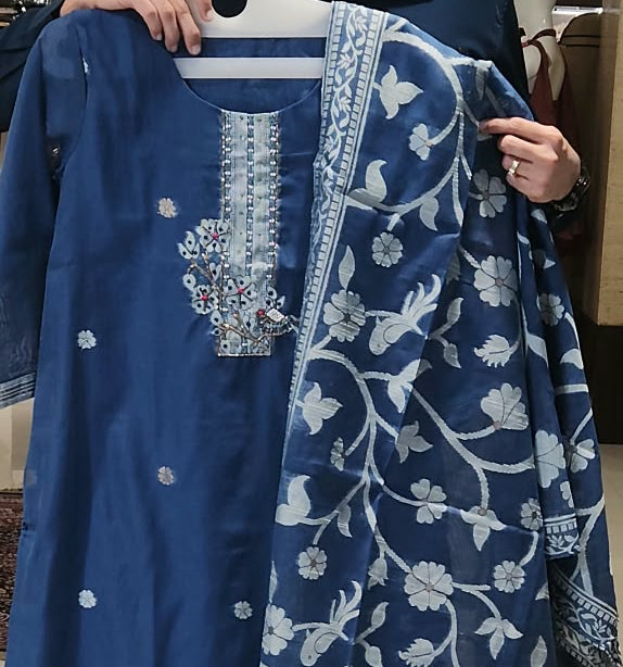 Blue Kurti Pant Set PGM30580