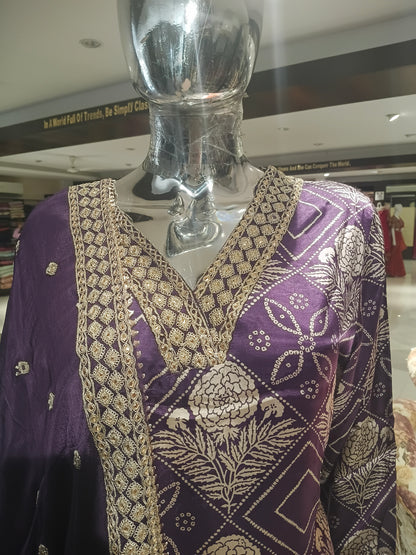 Purple Kurti Palazzo Set RF2768