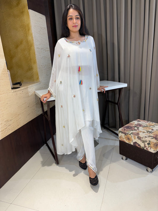 WHITE PLAZO SUIT