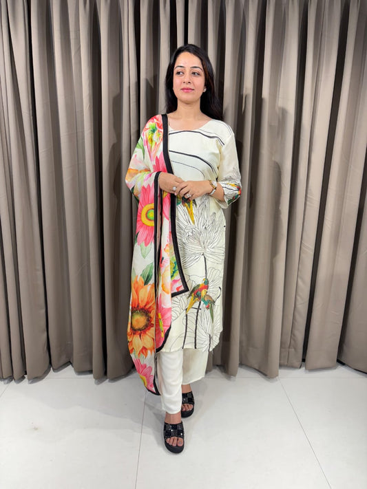 MUSLIN KURTI PANT SET