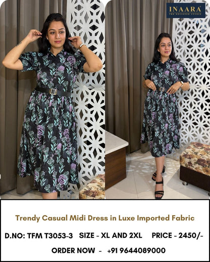 TRENDY CASUAL MIDI DRESS
