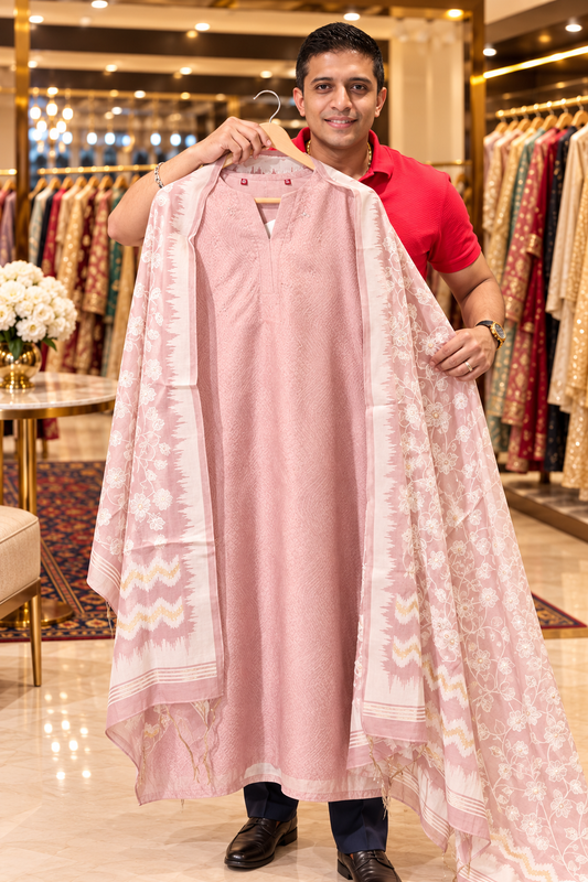 Pink Kurti Pant SetEFM819T
